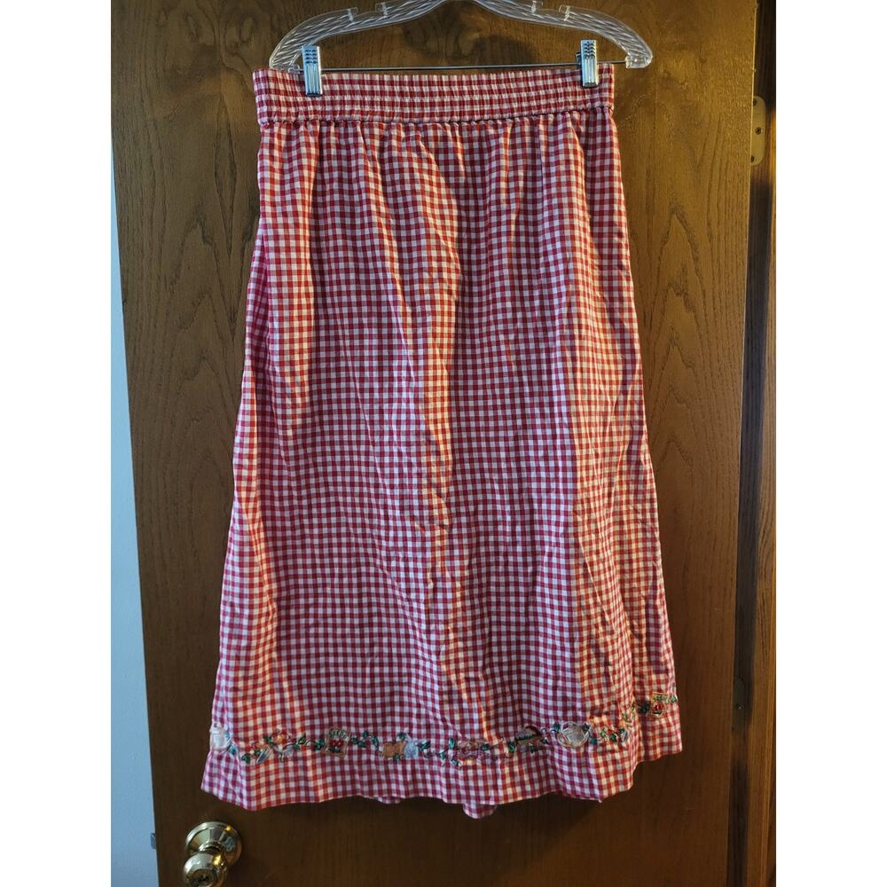 Vintage Cottagecore Farmercore Cotton Garden Gingham Embroidered Retro S GUC - Picture 2 of 10